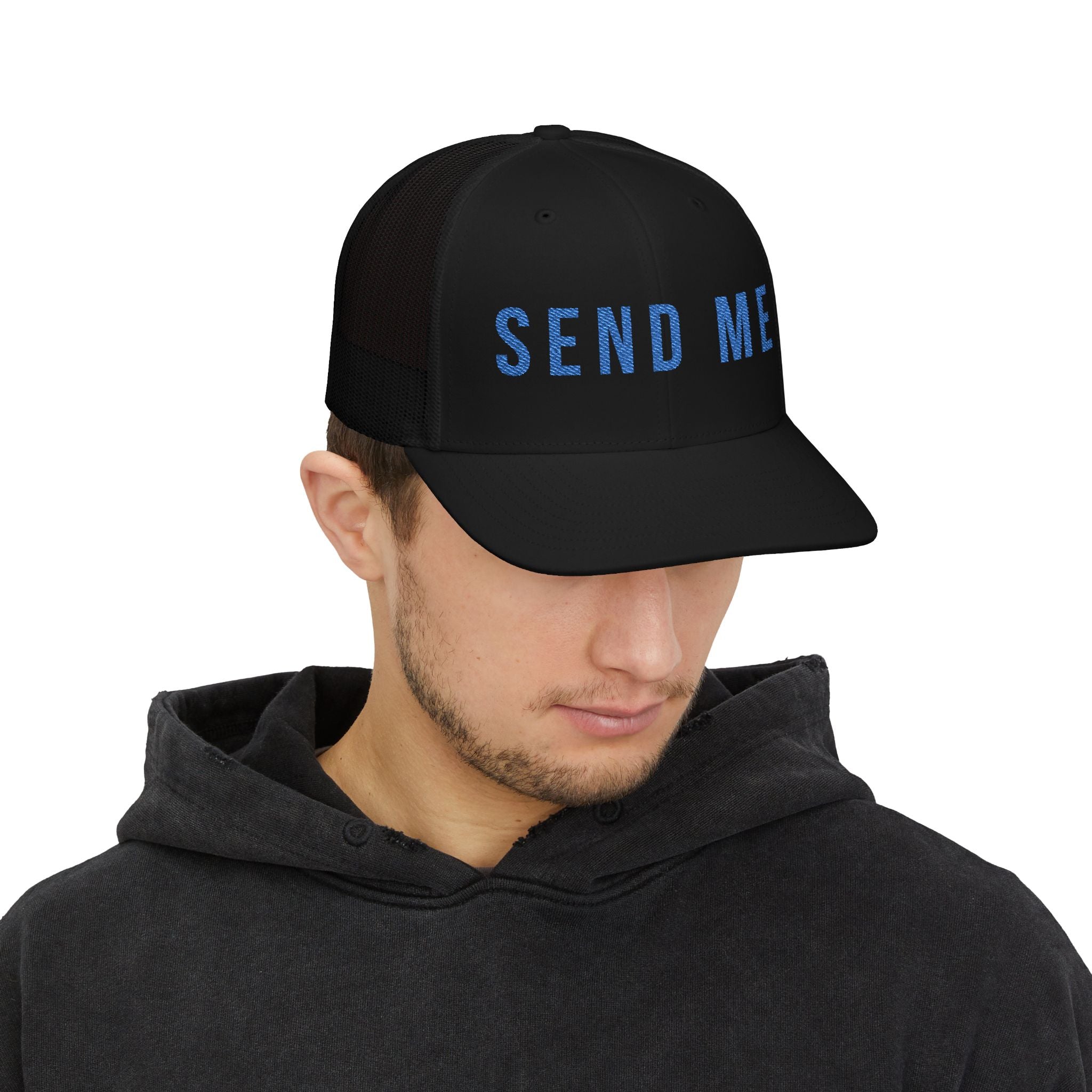 Send Me  — Embroidered Snapback Mesh Trucker Hat