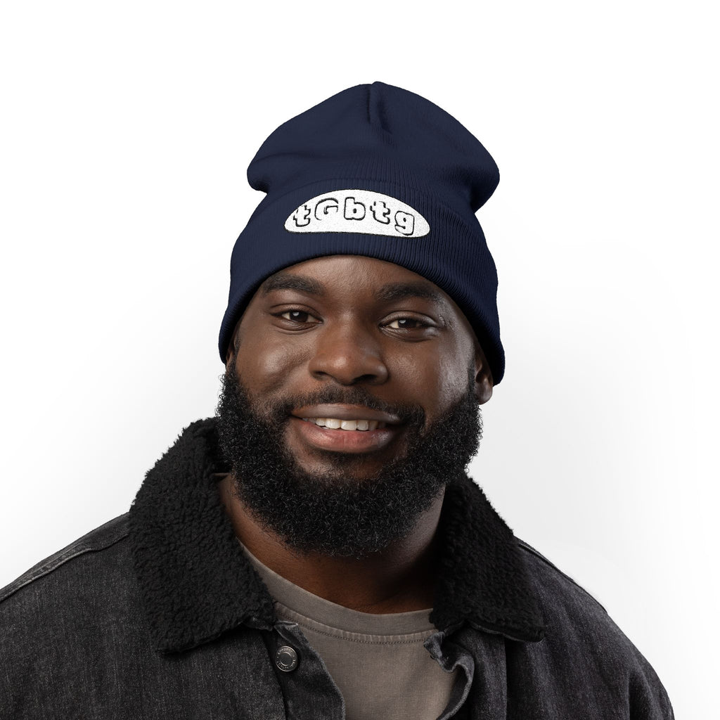 Faith Embroidered Knit Beanie — "to God be the glory" (tGbtg)