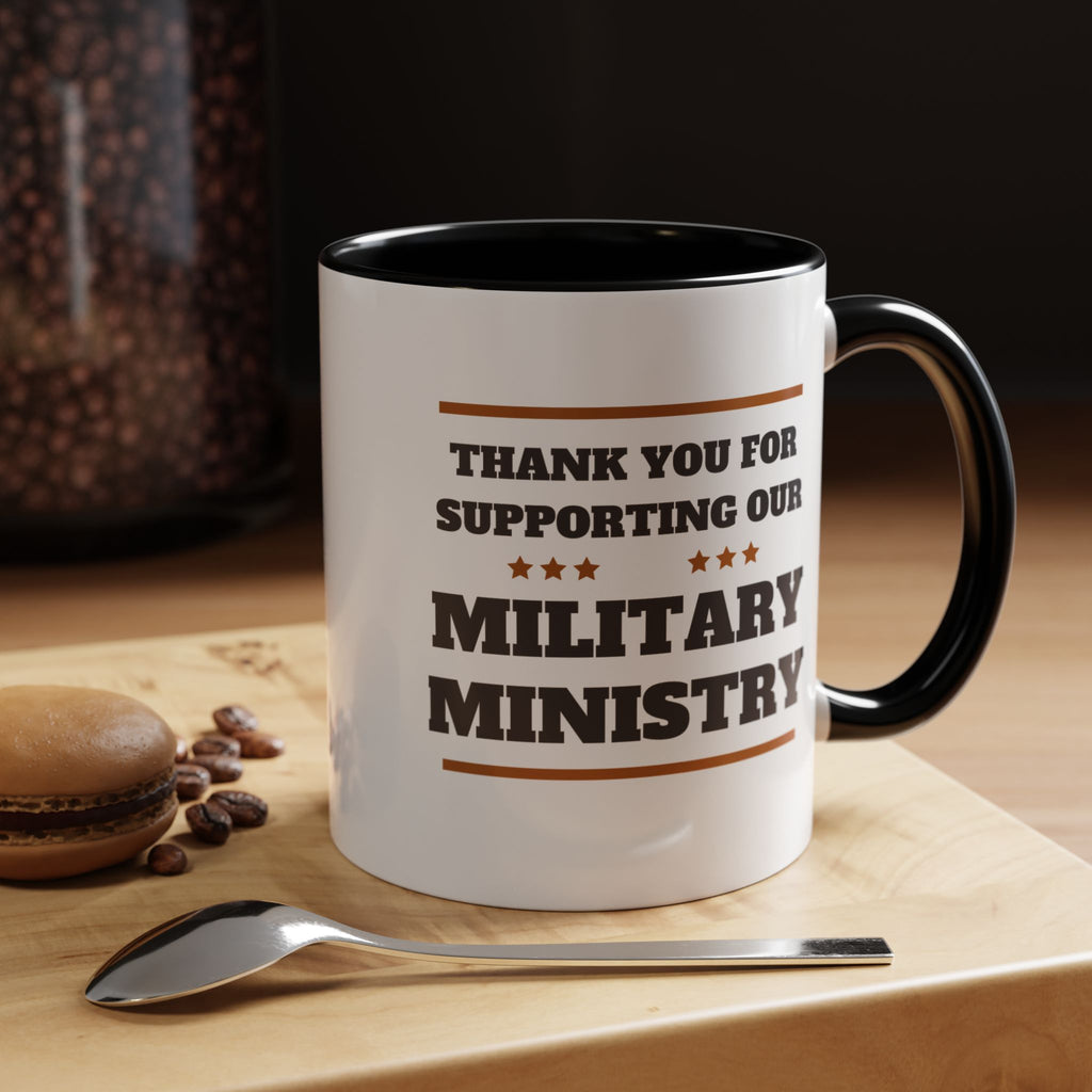 Military Ministry Support Mug -black accent