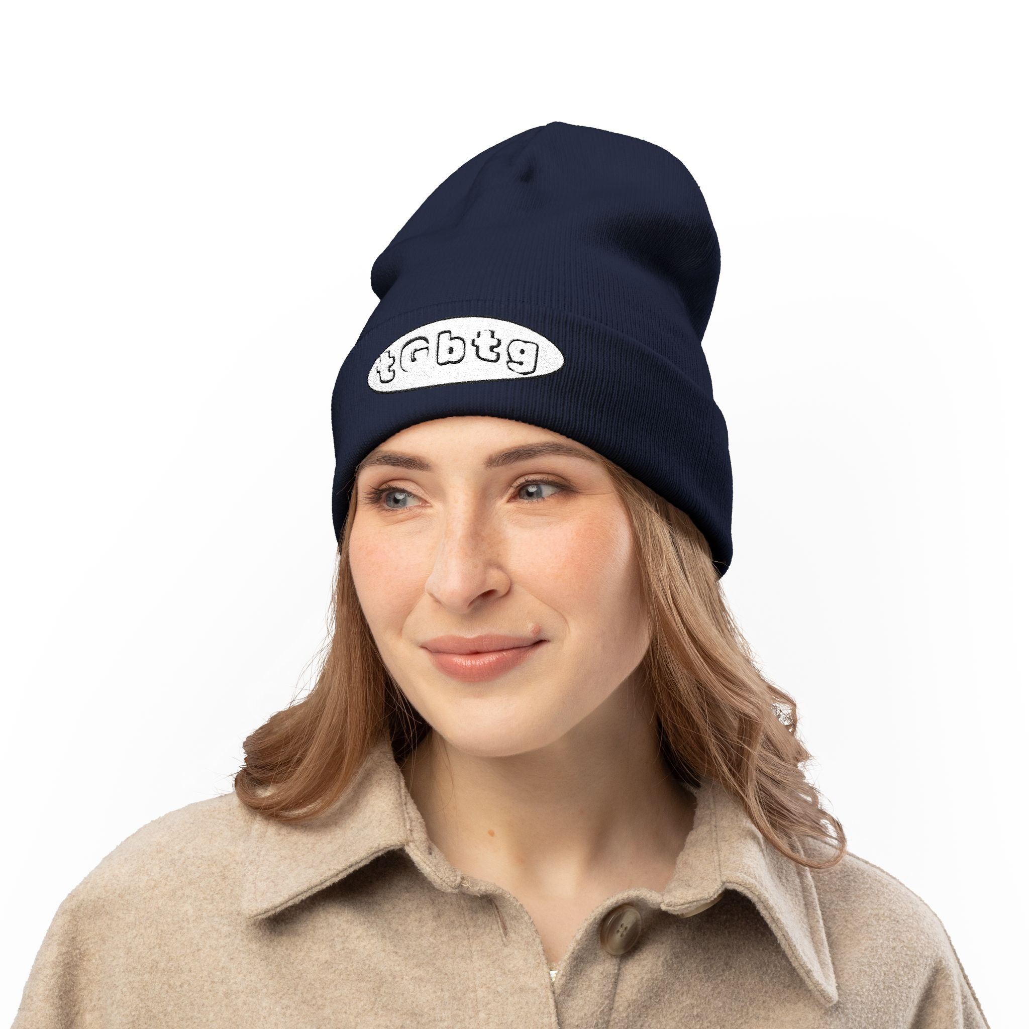 Faith Embroidered Knit Beanie — "to God be the glory" (tGbtg)