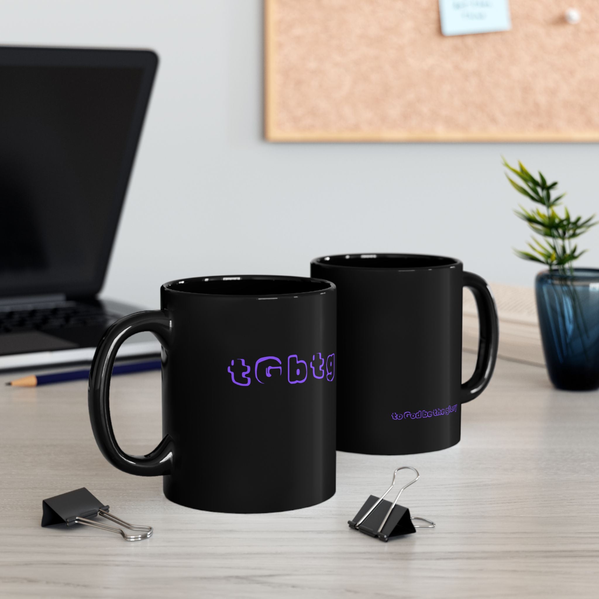 to God be the glory purple and black mug - 11oz