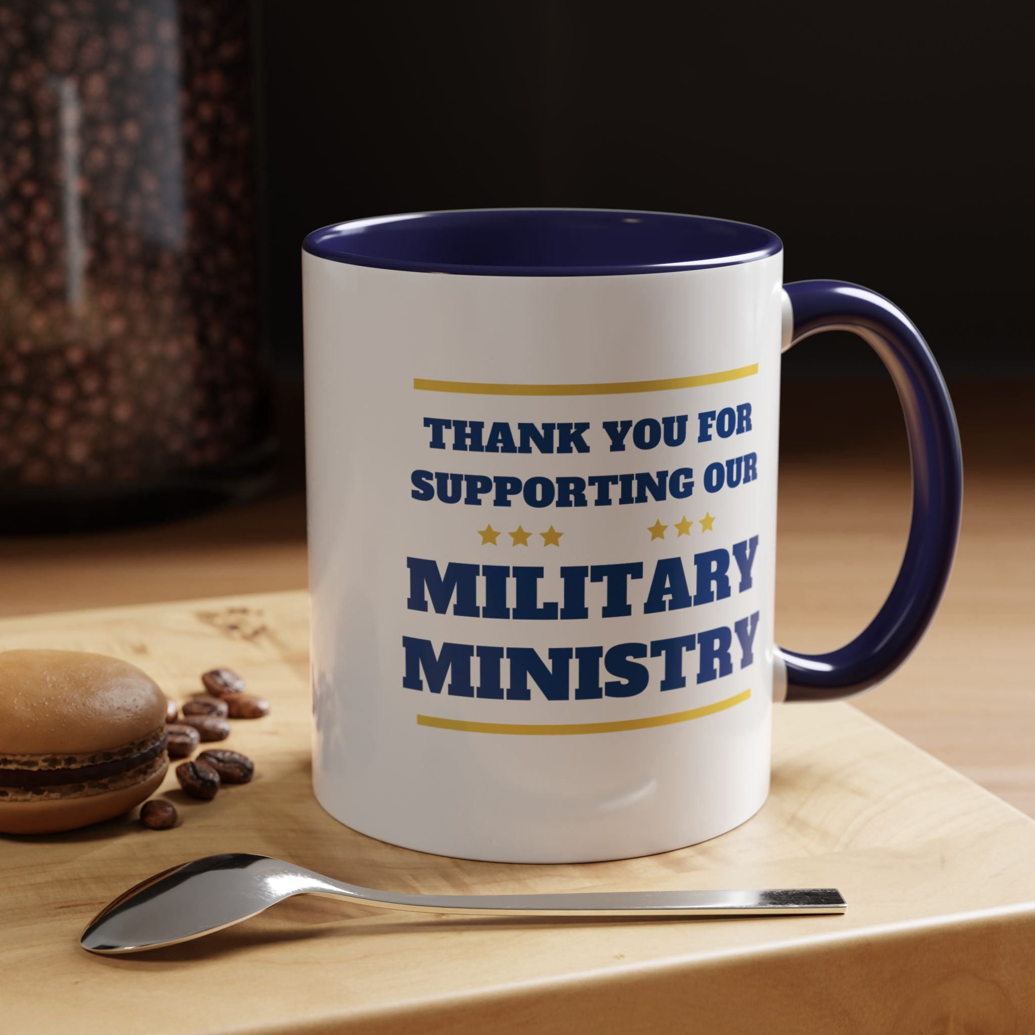 Military Ministry Support Mug - blue accent