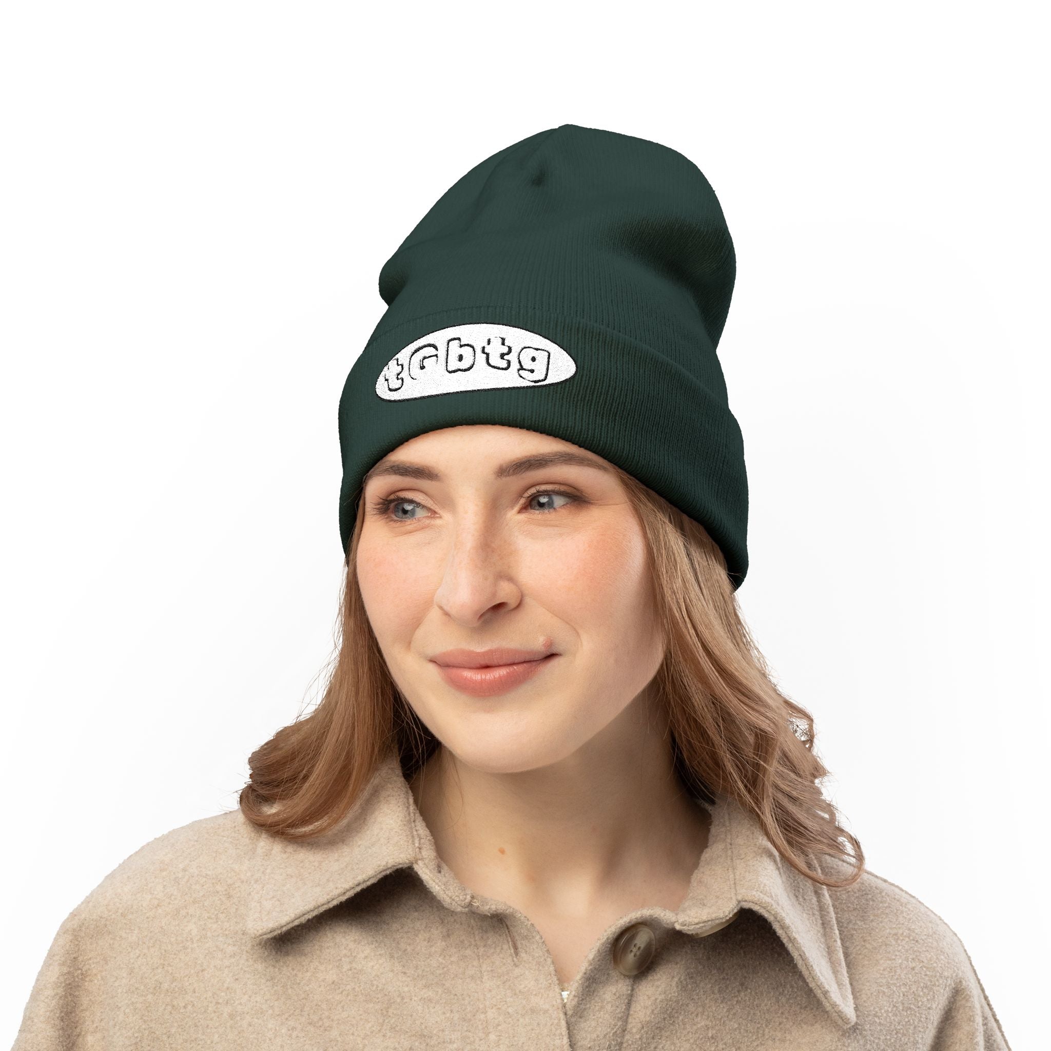 Faith Embroidered Knit Beanie — "to God be the glory" (tGbtg)