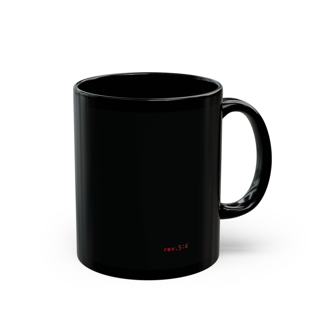Scars Tell Stories, Revelation 5:6 - 11oz black mug