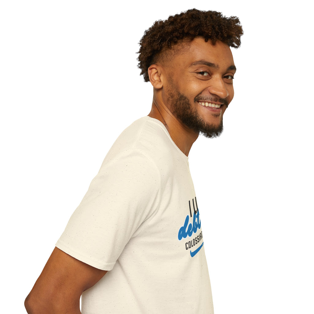 I Live Debt Free unisex T-Shirt — Freedom Tee (Colossians 2:13-14)