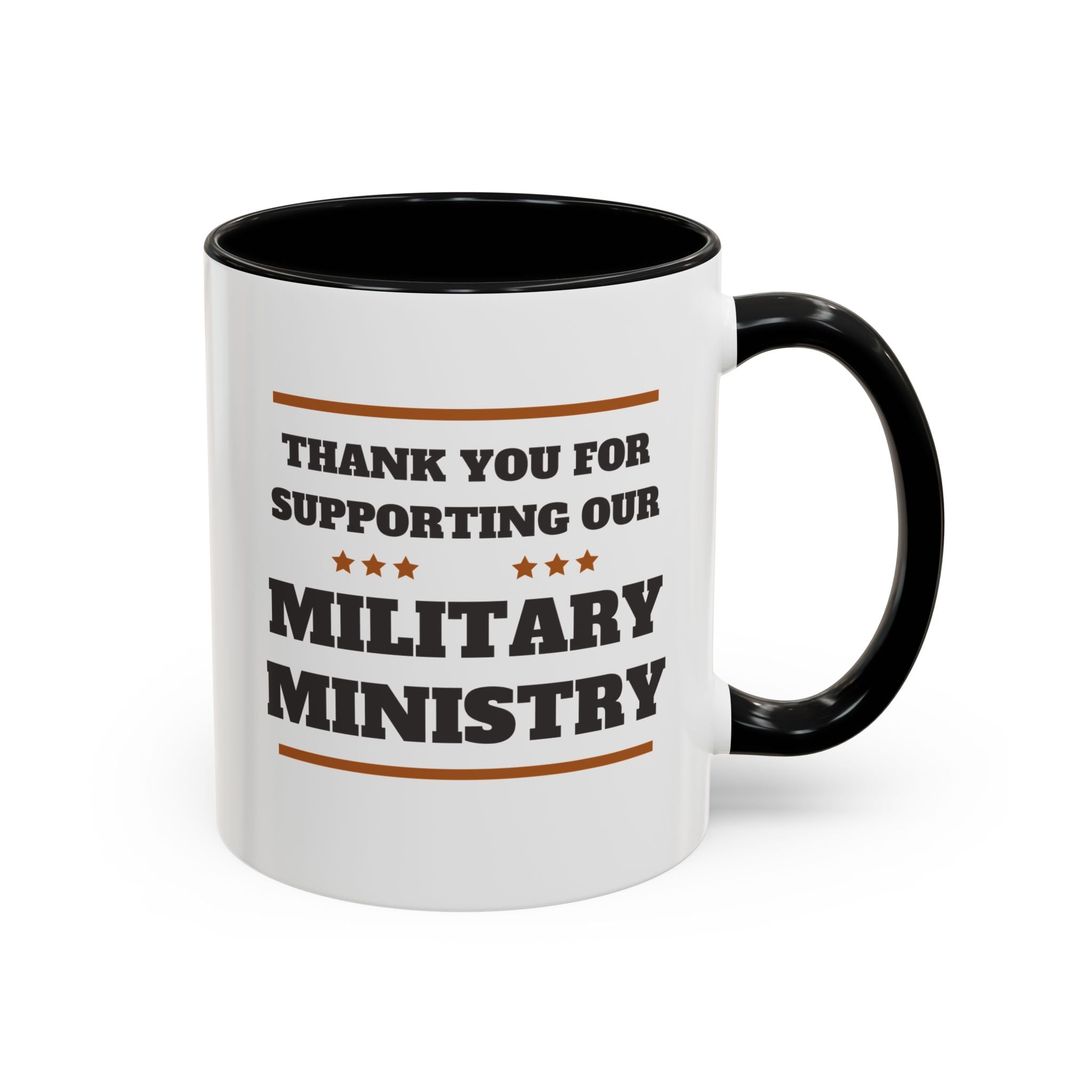 Military Ministry Support Mug -black accent