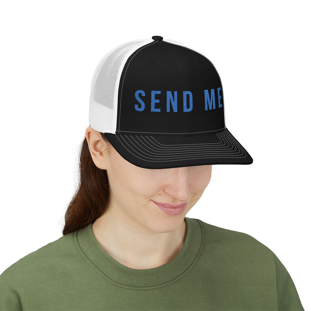 Send Me  — Embroidered Snapback Mesh Trucker Hat