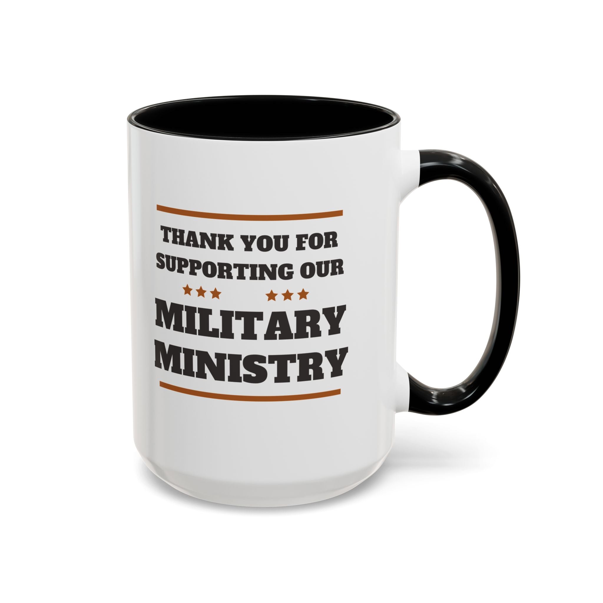 Military Ministry Support Mug -black accent