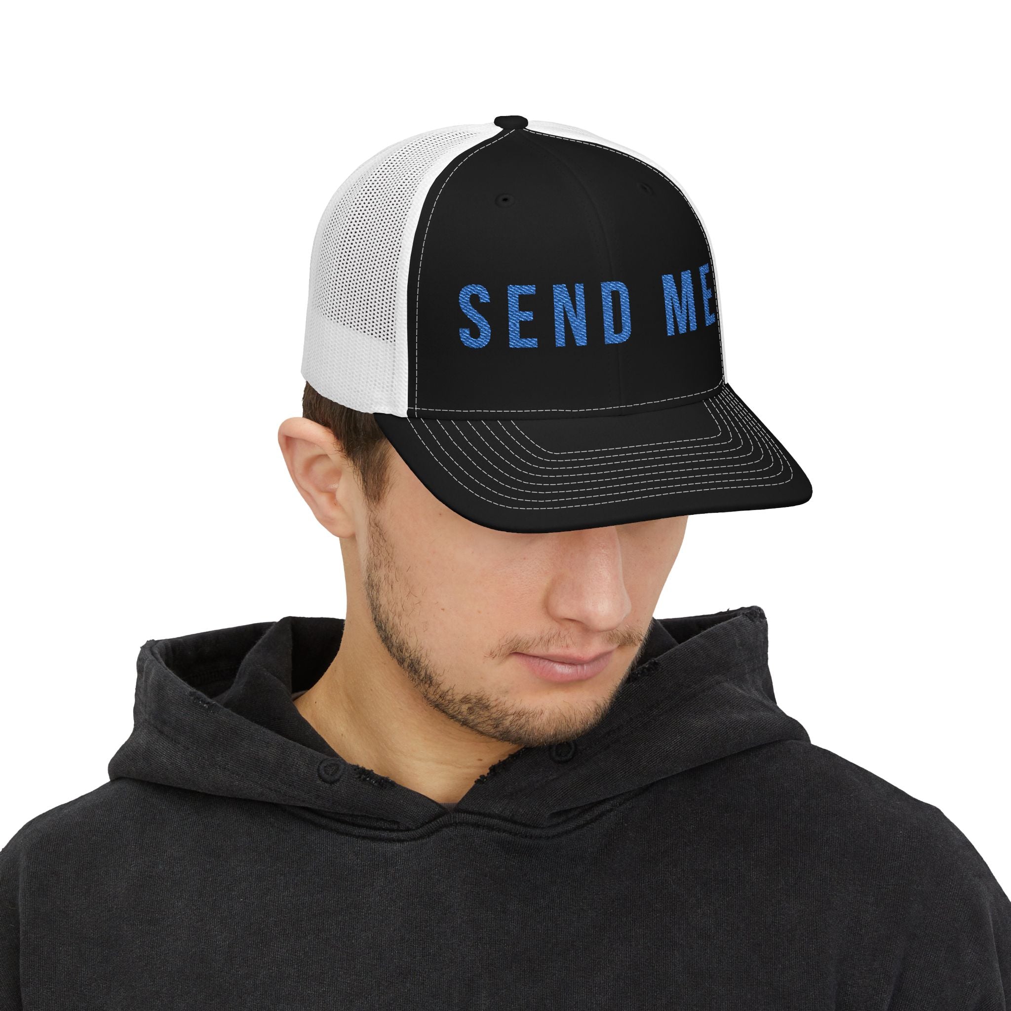 Send Me  — Embroidered Snapback Mesh Trucker Hat