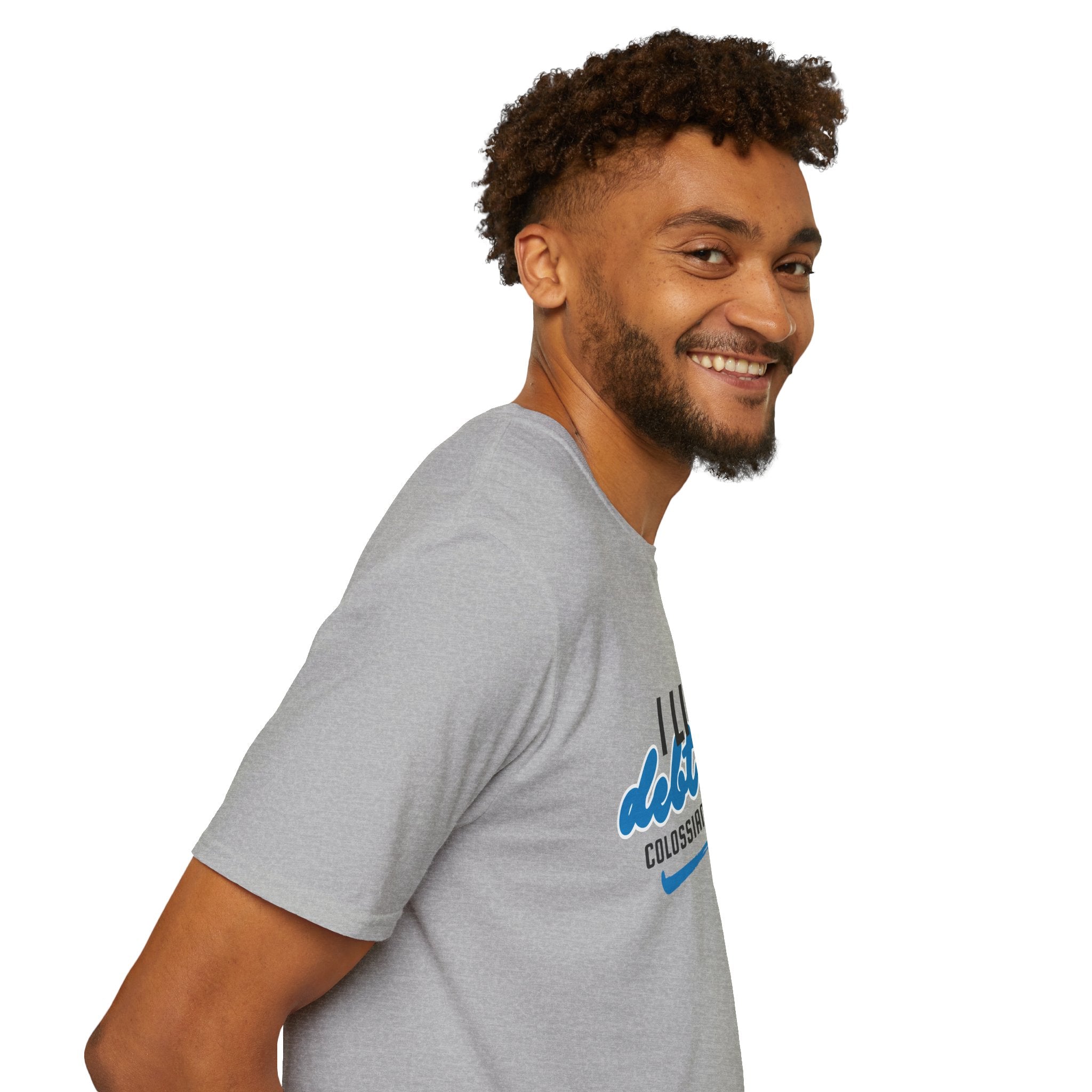 I Live Debt Free unisex T-Shirt — Freedom Tee (Colossians 2:13-14)