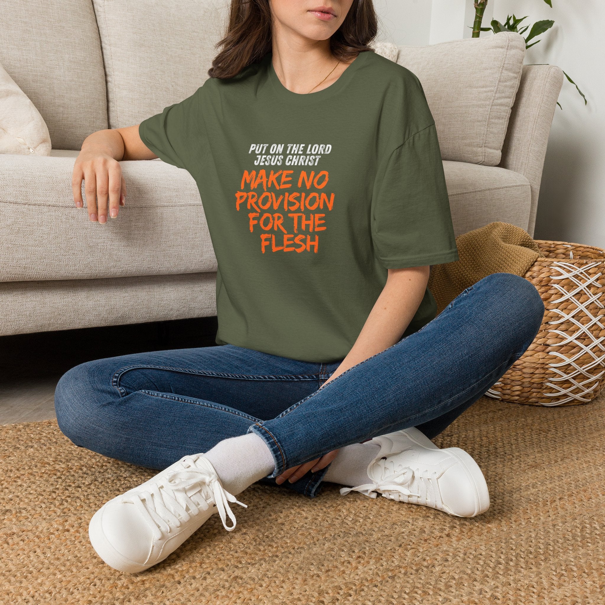 Romans 13:14 encouragement shirt put on Jesus make no room for the flesh- - unisex