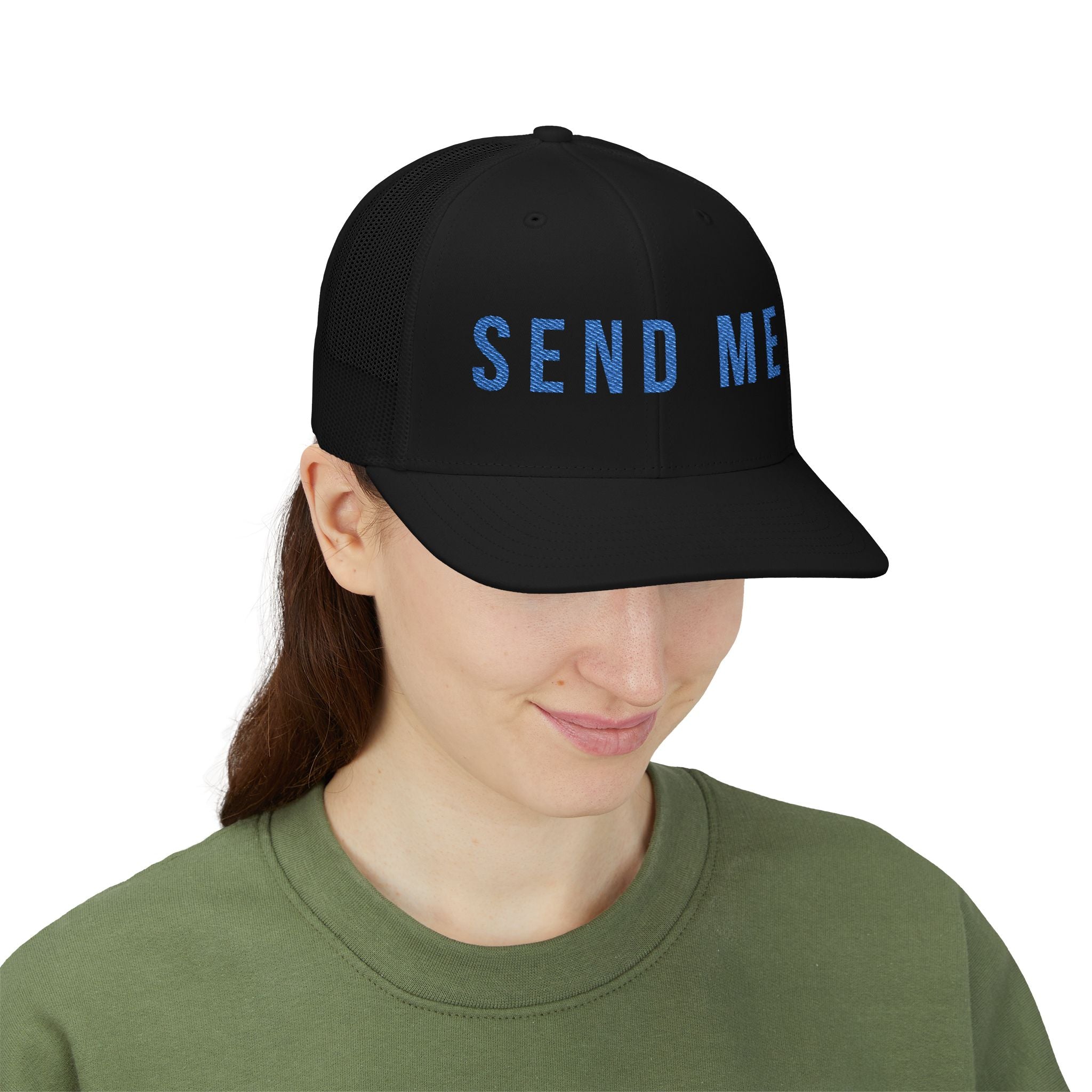 Send Me  — Embroidered Snapback Mesh Trucker Hat