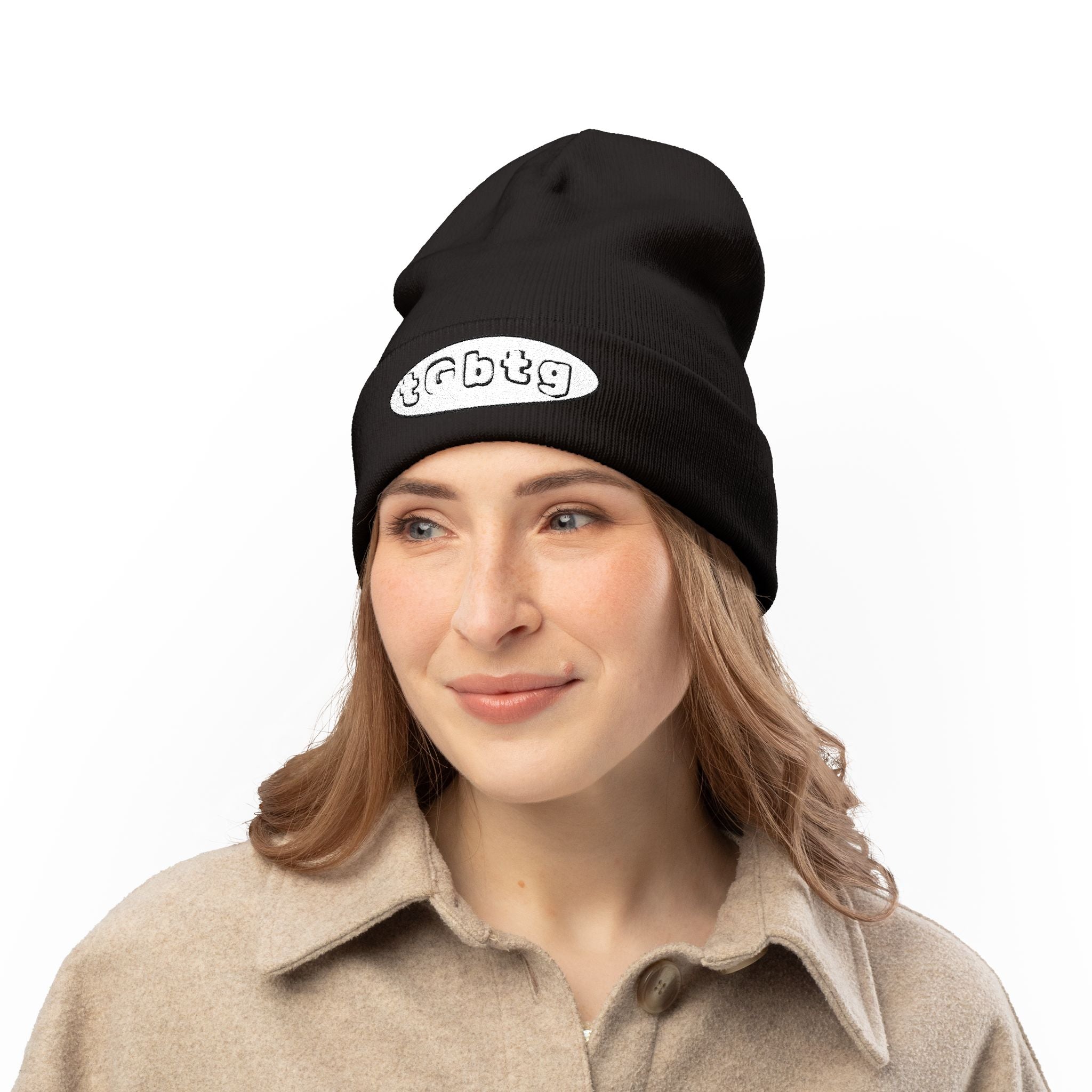 Faith Embroidered Knit Beanie — "to God be the glory" (tGbtg)